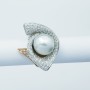 Tahitian Pearl Ring in 18kt Gold with Certified Diamonds - Model (Calla)
