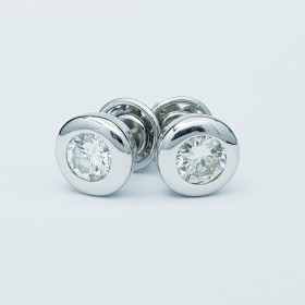 BOUCLES D'OREILLES EN OR 18 kt avec DIAMANTS CERTIFIÉS - Modèle (Oignon)