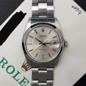 Rolex Oyster Date 34mm 6694 Avec Papier Très Bon Etat Stahl Acier 20924Aef3