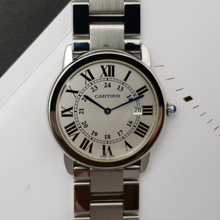 Cartier Ronde Solo De Cartier 2934 36mm Avec Papier Très Bon état acier 130CLApri