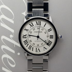 Cartier Ronde Solo Xl 3517 42mm With paper Good condition stah steel 121CLApri