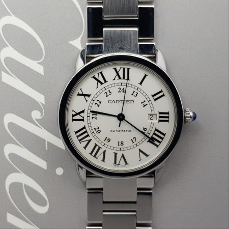 Cartier Ronde Solo Xl 3517 42mm Avec papier Bon état acier 121CLApri