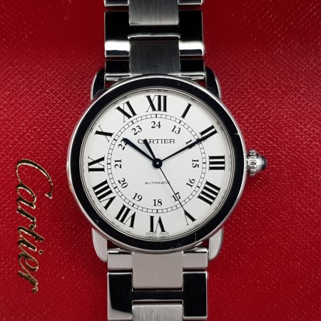 Cartier Ronde Solo 3939 36mm Automatique Avec papier Bon état acier 125CLApri