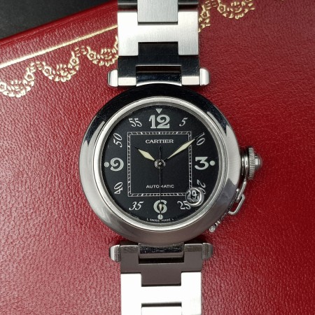 Cartier Pasha 2324 35mm Avec papier Bon état acier 80CLApri