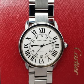 Cartier Ronde Solo 42mm 3802 Avec papier Très bon état acier stahl 123CLApri