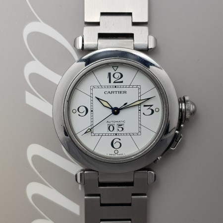 Cartier Pasha Big Data 2475 Avec Papier Très Bon état acier stahl 78CLApri