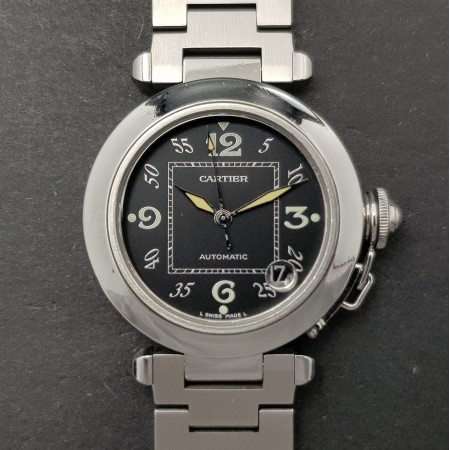 Cartier Pasha 2324 35mm Very Good condition stahl steel 63CLApri