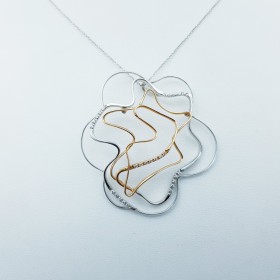 Collier pendentif en or 18 carats avec diamants certifiés - Modèle (nuage)