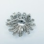 Platinum Flower Brooch with Certified Diamonds