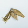 Spilla Foglie in Oro Bianco 18 kt con Diamanti Certificati