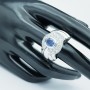 Bague en or 18 carats avec saphir et diamants certifiés - Modèle (amande)