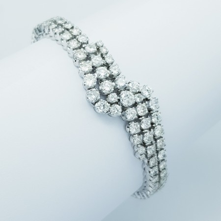 Bracciale in Oro Bianco 18 kt e Diamanti Certificati 9.80 ct Totali