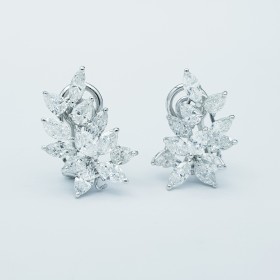 Orecchini in Oro Bianco 18 KT con Diamanti Certificati 4.75 ct Totali