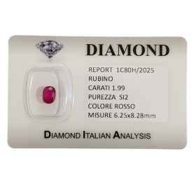 RUBIS OVAL CUT 1,99 ct dans BLISTER CERTIFIED