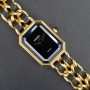 Chanel Première Plated Leather Quartz Ladies Watch Size L Gold Plated Leather Premiere H0001 Mint condition stahl steel X32