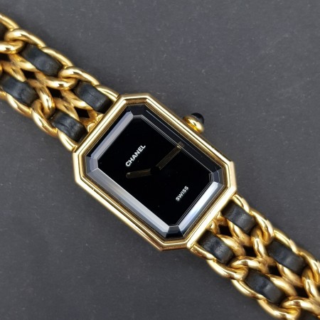 Chanel Première Montre Femme Cuir Plaqué Quartz Taille L Cuir Plaqué Or Premiere H0001 Bon état acier X34