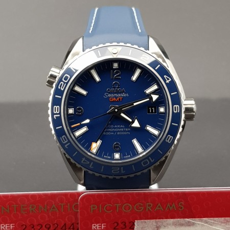 Omega Seamaster Planet Ocean Gmt Whit Card true Good Condition Titanium aefr258