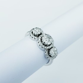 ANELLO in ORO BIANCO 18kt con DIAMANTI 0.85 ct Totali - Modello (MAGIC)