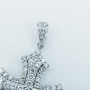 CIONDOLO CROCE IN ORO BIANCO 18 KT con DIAMANTI CERTIFICATI- Modello (Super-Tak)