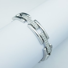 Bracelet en or blanc 18 carats et diamants certifiés 1,65 ct au total