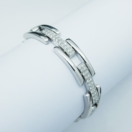 Bracelet en or blanc 18 carats et diamants certifiés 1,65 ct au total