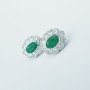 BOUCLES D'OREILLES EN OR 18 kt avec DIAMANTS CERTIFIÉS et SMERALS