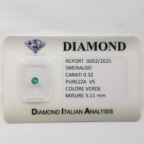 SMERALD CERTIFIED ROUND CUT 0.32 CARAT en BLISTER
