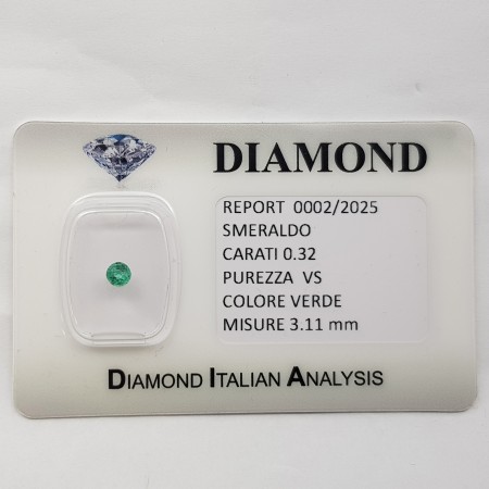 SMERALD CERTIFIED ROUND CUT 0.32 CARAT en BLISTER