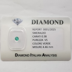 SMERALD CERTIFIED ROUND CUT 0.38 CARAT en BLISTER