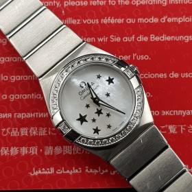 Omega Constellation Quartz 123.15.24.60.05.003 24mm Mop Whit Card Mint condition XXHK52