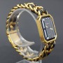 Chanel Première Plated Leather Quartz Ladies Watch Size L Gold Plated Leather Premiere H0001 Mint condition stahl steel XXHK87