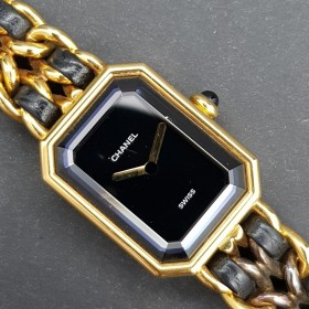 Chanel Première Montre Femme Cuir Plaqué Quartz Taille L Cuir Plaqué Or Premiere H0001 Bon état acier XXHK94