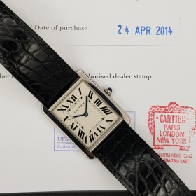 Cartier Tank Solo 3169 With Paper Very Good conditio stahl steel CL33OttAtt