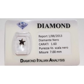 DIAMANTE NERO STELLA 1.60 CARATI in BLISTER CERTIFICATO