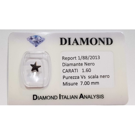 ÉTOILE DIAMANT NOIR 1,60 CARATS sous BLISTER CERTIFICAT