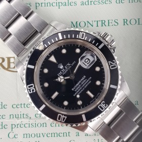 Rolex Submariner Date 16610 40mm Avec Papier Bon état stahl steel 50BnovAef