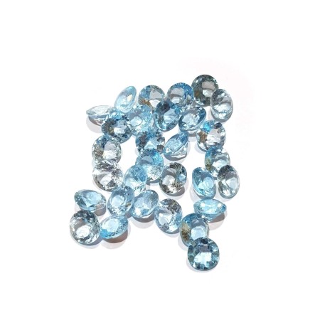 Topaze ronde bleue 0,90 carat 6 mm