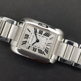 Cartier Tank Anglaise 3485 22mm Good condition stahl steel 479AF02Nov25