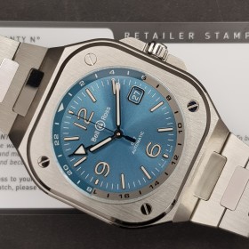 Bell & Ross Br 05 Gmt Sky Blue BR05G-PB-ST/SST 41mm Full Set Like New 87XX02Nov25