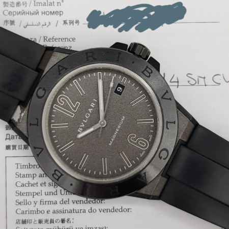 Bulgari Diagono Magnesium DG41SMC 41mm boîte et papier Bon état céramique 76XXX02Nov