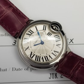 Cartier Ballon Bleu 33mm 3653 33mm Avec Papier Bon état acier stahl 472Blum02Nov
