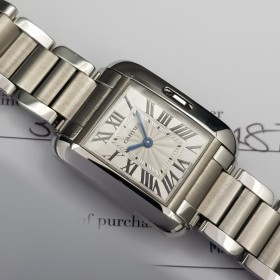 Cartier Tank Anglaise 3485 30.2mm Avec Papier Quartz Très bon état CL70OttAtt