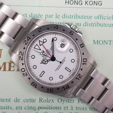 Rolex Explorer II 16570 40mm With Paper white dial Good condition steel 32Bfr1