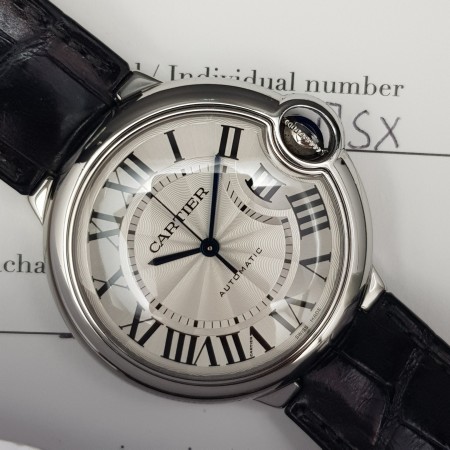 Cartier Ballon Bleu 36mm 3284 36mm With Paper Very Good condition stahl steel 467AF02