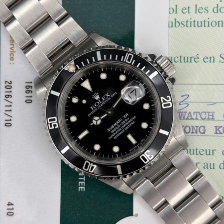 Rolex Submariner Date 16610 40mm Avec Papier+Service Très bon état XXHK3-3