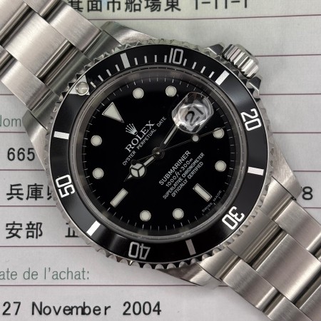 Rolex Submariner Date 16610 40mm No Hole With Paper Very Good condition Clogen201