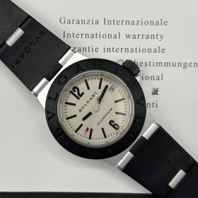 Bulgari Diagono Alluminium Al29ta 29mm With Paper Good condition Aluminium Clogen260