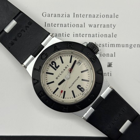 Bulgari Diagono Alluminium Al29ta 29mm Avec Papier Bon état Aluminium Clogen260