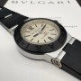 Bulgari Diagono Alluminium Al29ta 29mm With Paper Good condition Aluminium Clogen260