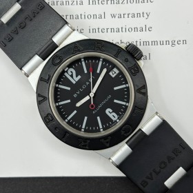 Bulgari Aluminium Diagono AL32TA 32mm Avec Papier Aluminium en bon état Clogen258